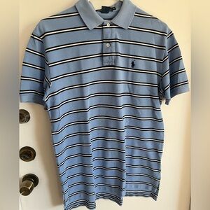 Ralph Lauren Light Blue Striped Short-Sleeve Polo